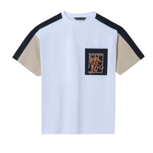 Playera casual para joven Nuku Tavake blanco 6015