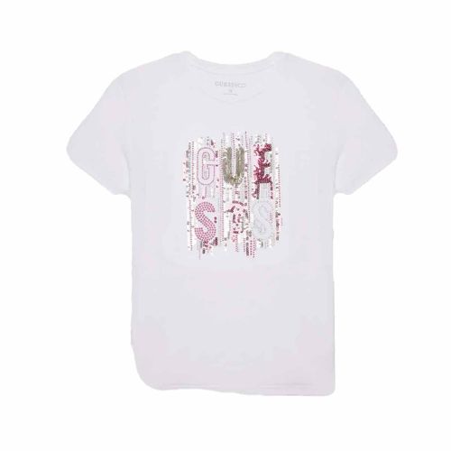 Playera Guess blanco para jovencita j5ri19kapo0-g01
