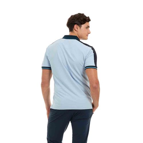 Playera tipo polo para caballero Porto Blanco azul ple-2440