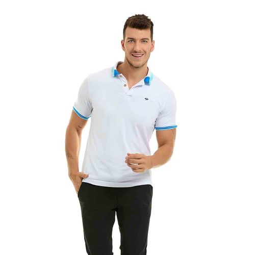 Playera tipo polo Porto Blanco blanco para caballero ple-2318