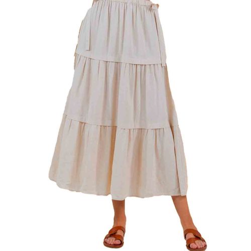 Falda casual para dama Doe & Rae beige 6546s