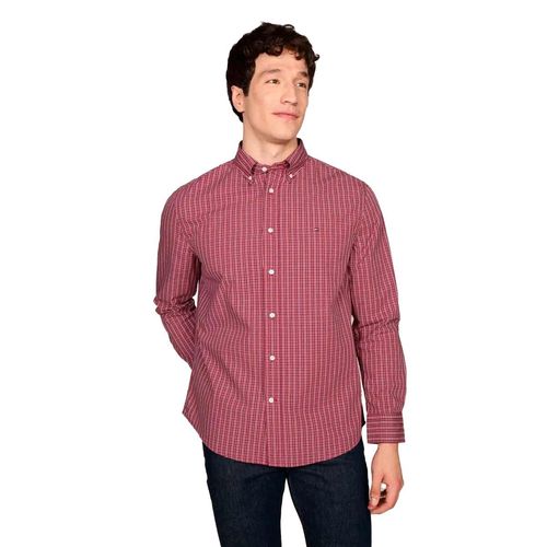 Camisa casual para caballero Tommy Hilfiger tinto mw0mw37552-0qj