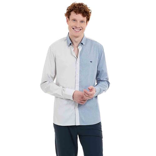 Camisa Porto Blanco azul para caballero e-2367
