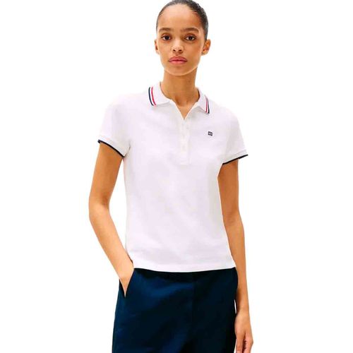 Playera polo para dama Tommy Hilfiger blanco ww0ww44517