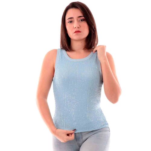 Playera casual para dama Guess azul w5gp06kcs10