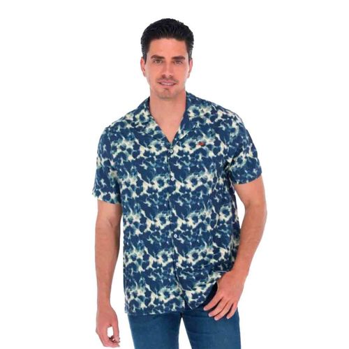 Camisa casual para caballero Porto Blanco azul cr-2267