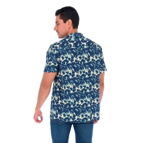 Camisa casual para caballero Porto Blanco azul cr-2267