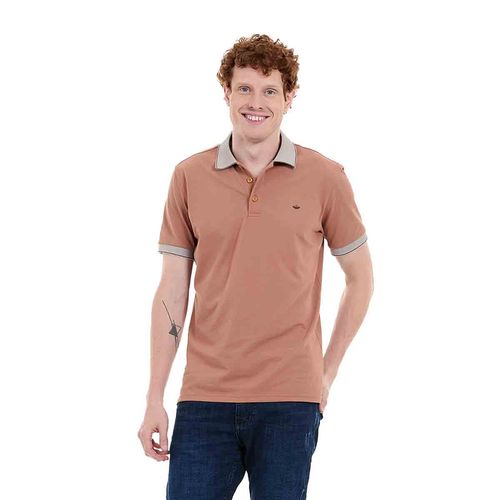 Playera tipo polo para caballero Porto Blanco café pl-2466