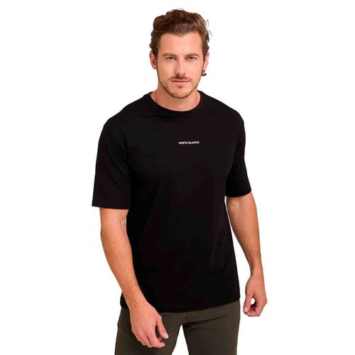 Playera casual para caballero Porto Blanco negro tlf-02