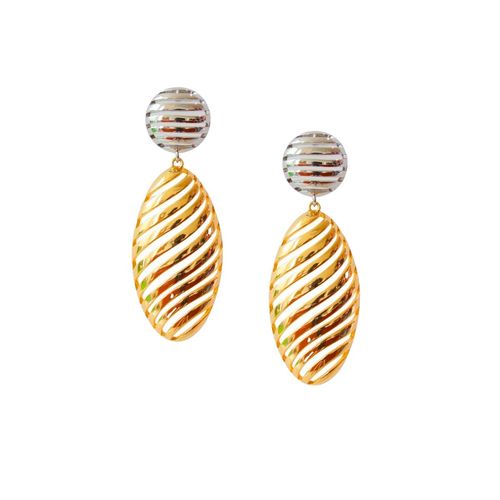 Aretes de fiesta Nuvi óvalos bicolor ARC-134 D