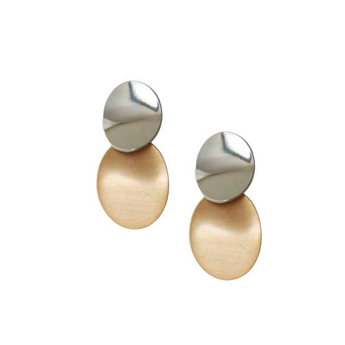 Aretes ovalados Nuvi bicolor ARC-145 B