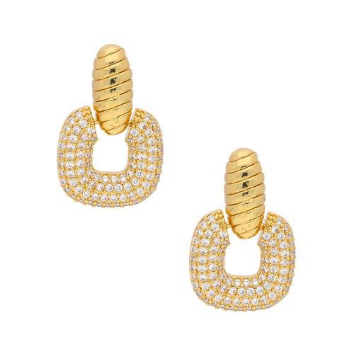 Aretes de chapa dorada Nuvi con circonia ARE-650 D