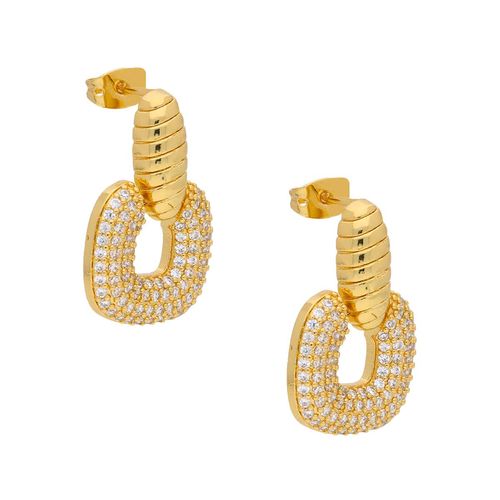 Aretes de chapa dorada Nuvi con circonia ARE-650 D