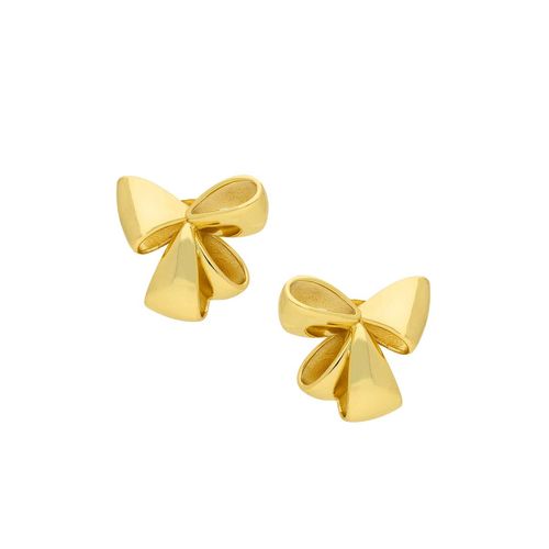 Aretes de chapa dorada Nuvi moño ARE-652 D