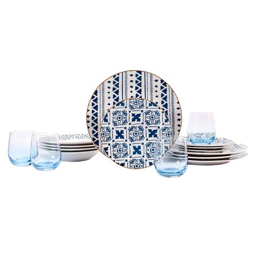 Vajilla Crown Baccara azul tribal