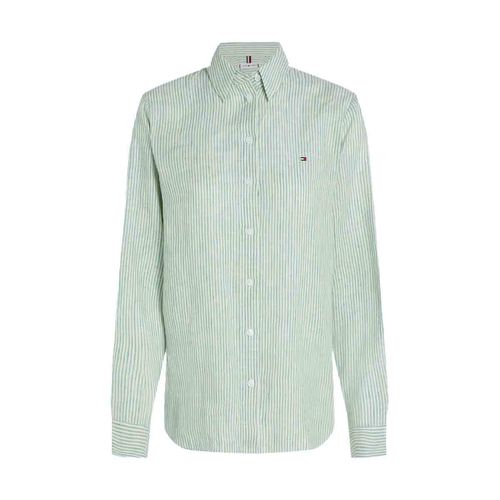 Blusa camisera Tommy Hilfiger verde para dama ww0ww44679