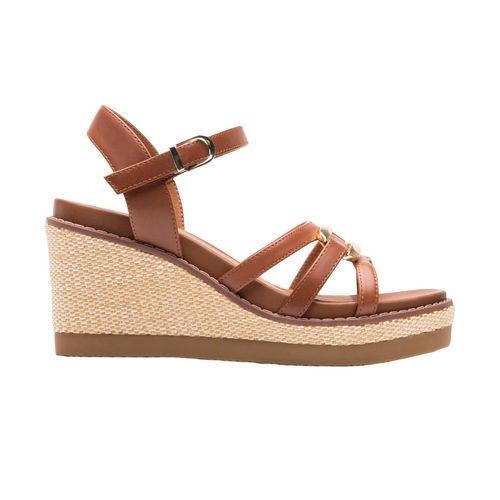 Sandalia Flexi casual para dama cognac 135601