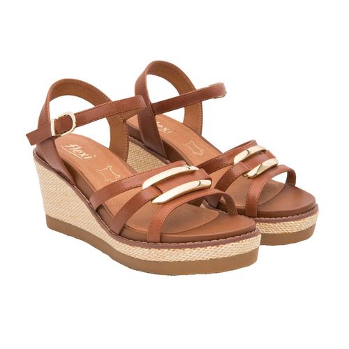 Sandalia Flexi casual para dama cognac 135601