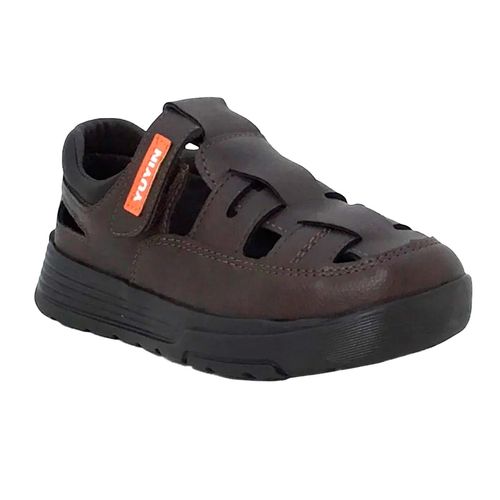 Sandalia casual Yuyin chocolate para joven 25110