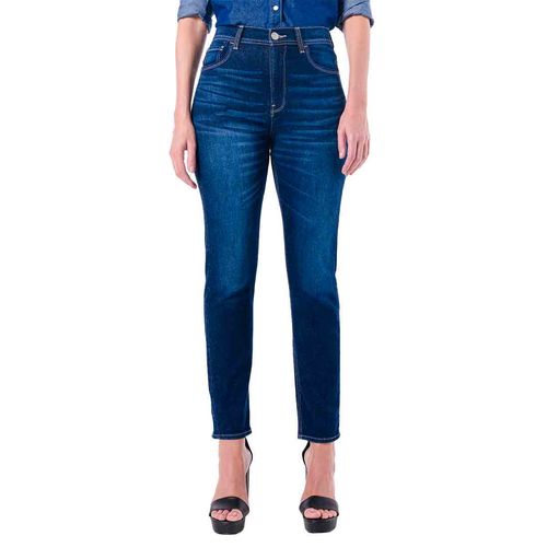 Pantalón de mezclilla Oggi Jeans azul para dama mom slim