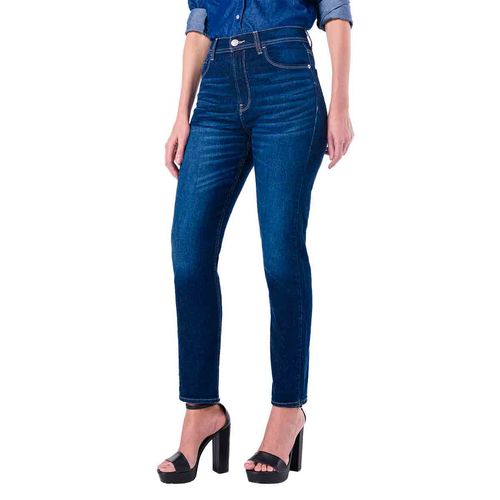 Pantalón de mezclilla Oggi Jeans azul para dama mom slim
