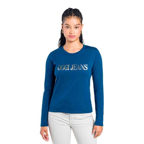 Playera Oggi Jeans azul para dama 2442408