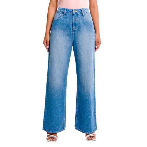 Pantalón de mezclilla Oggi Jeans azul para dama wide leg