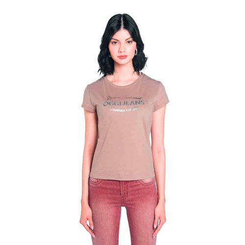 Playera Oggi Jeans beige para dama 2512400