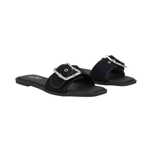 Sandalia de piso Capa De Ozono negro para dama 673201