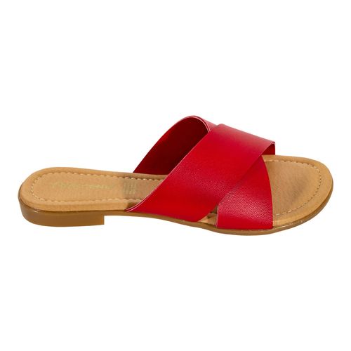 Sandalia de piso Now Or Never rojo para dama 3371