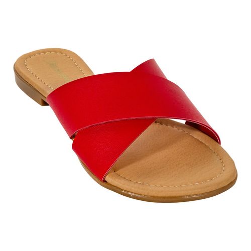 Sandalia de piso Now Or Never rojo para dama 3371