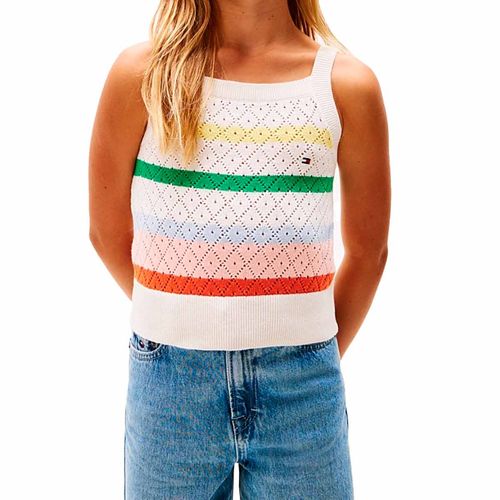 Blusa Tommy Hilfiger blanco para jovencita kg0kg08466-z00