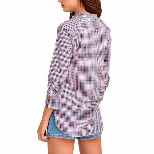 Blusa camisera Porto Blanco rojo para dama d-2547