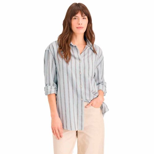 Blusa camisera Dockers azul para dama a8851-0004