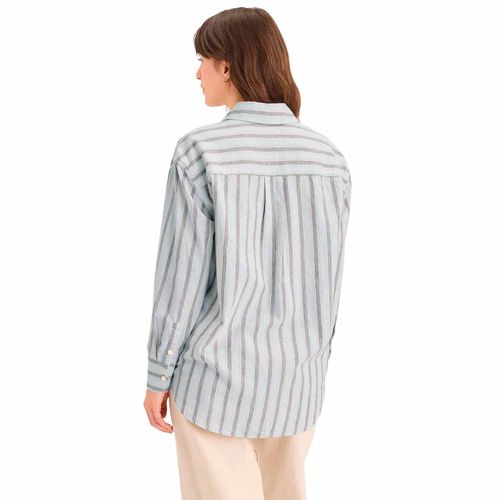 Blusa camisera Dockers azul para dama a8851-0004