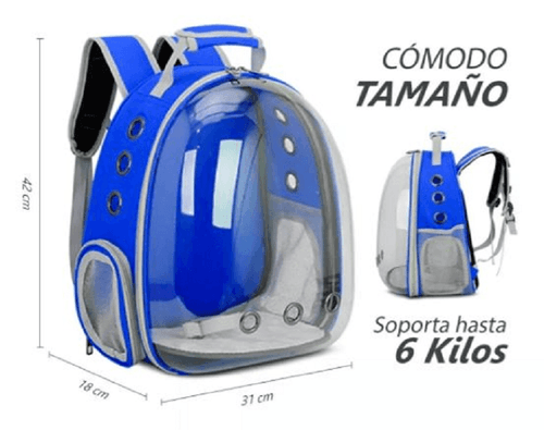 Mochila para mascotas Adir azul/negro/rosa 12064