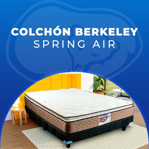 Colchón Spring air berkeley + almohada 2 pack essence peach feel + protector de colchón essence impermeable