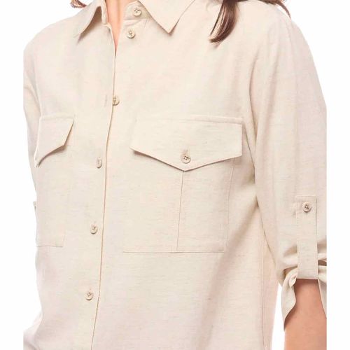 Blusa camisera Foleys beige para dama 125273