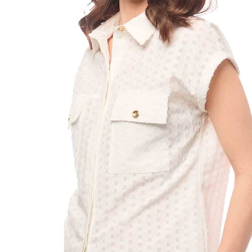 Blusa camisera Foleys beige para dama 125191