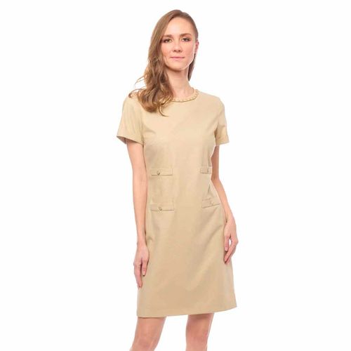 Vestido Foleys beige para dama 125190