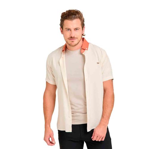 Camisa Porto Blanco para caballero beige mce-2548