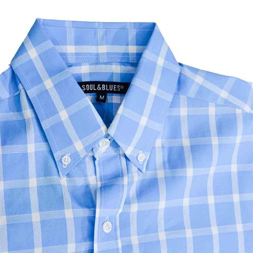Camisa Soul And Blues azul para caballero  c1990