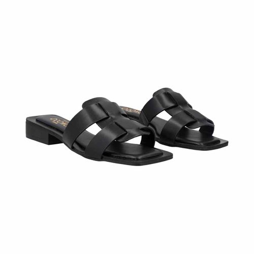 Sandalia de piso Capa De Ozono negro para dama 676601