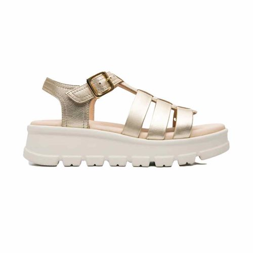 Sandalia casual Flexi dorado para dama 128503