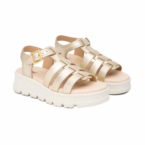 Sandalia casual Flexi dorado para dama 128503