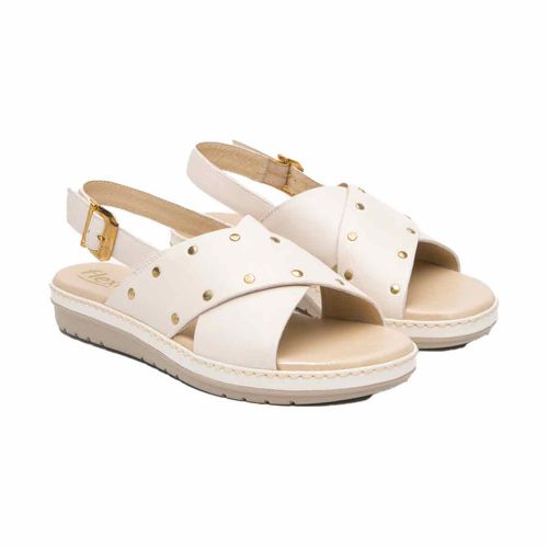 Sandalia casual Flexi crema para dama 100233