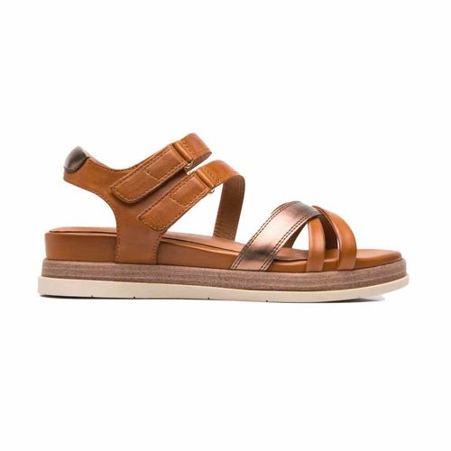 Sandalia casual Flexi tan para dama 135301