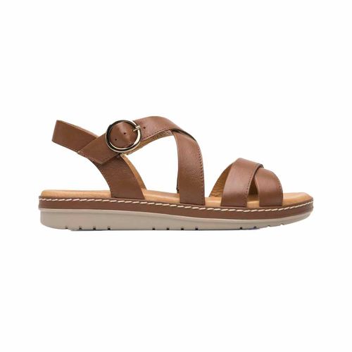 Sandalia casual Flexi tan para dama 100227