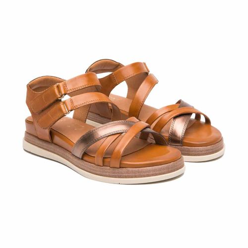 Sandalia casual Flexi tan para dama 135301