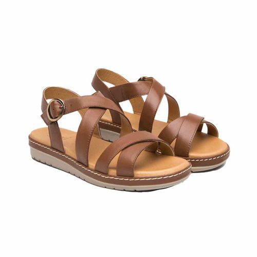 Sandalia casual Flexi tan para dama 100227